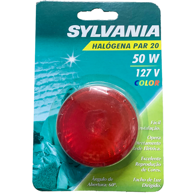 Lâmpada Halógena PAR20 50W 127V Vermelho Sylvania