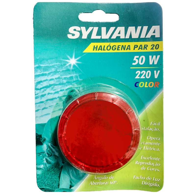 Lâmpada Halogena Par20 50W 220V Vermelho Sylvania