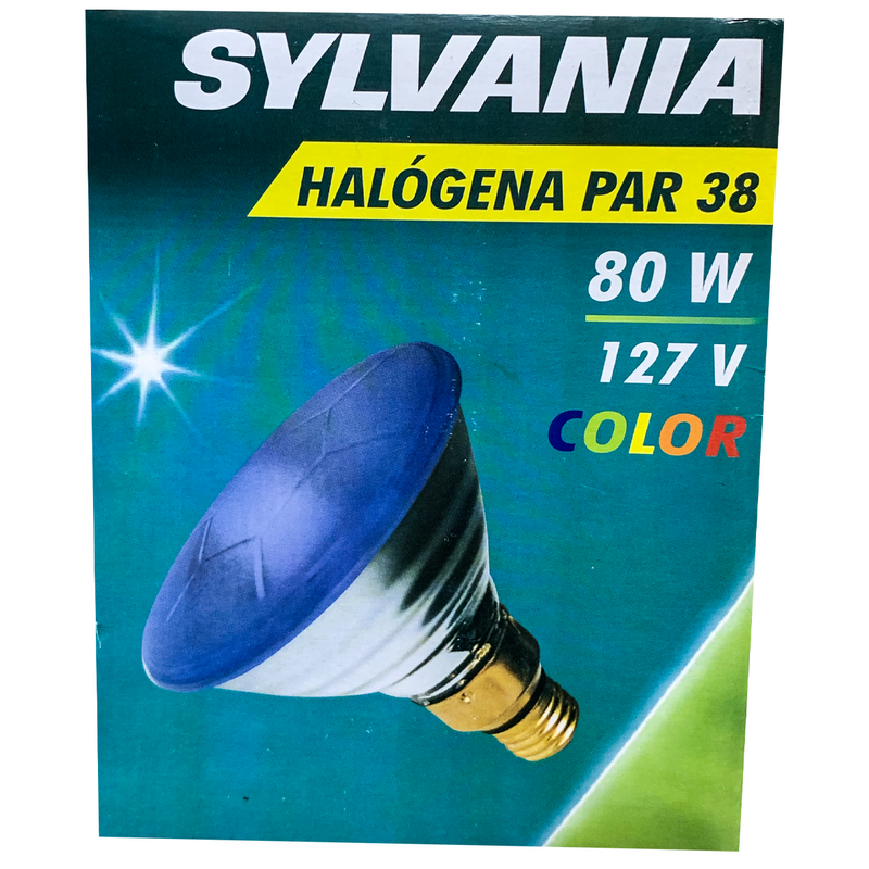 KIT 05 Lâmpadas Halogena Par 38 80W 127v azul Sylvania