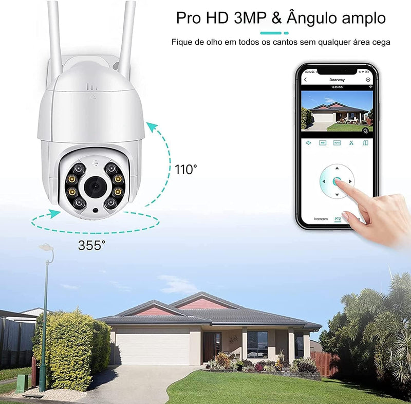 Câmera de Segurança Wifi HD 1080p A8 - Prova D'água, Visão Noturna Infravermelha Externa