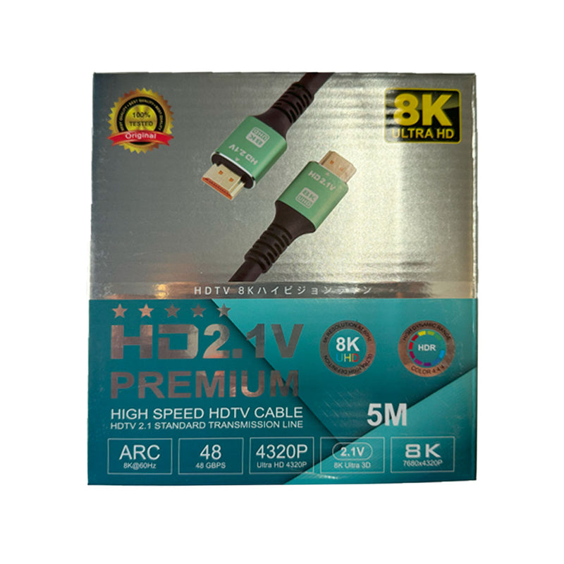 Cabo HDMI 2.1 8K 48gbps Ultra Premium blindado HD, HDR10 e ARC 5 Metros Conex