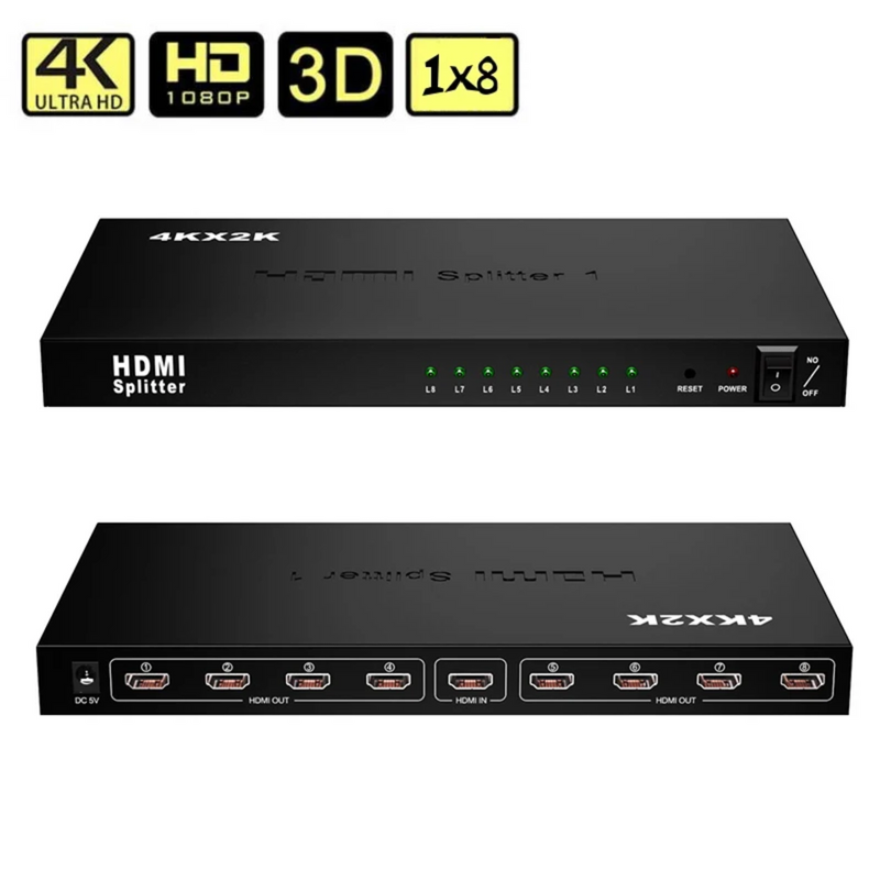 Divisor Splitter HDMI 1x8 2.0 4k Ultra-HD 6gbps Ativo Conex