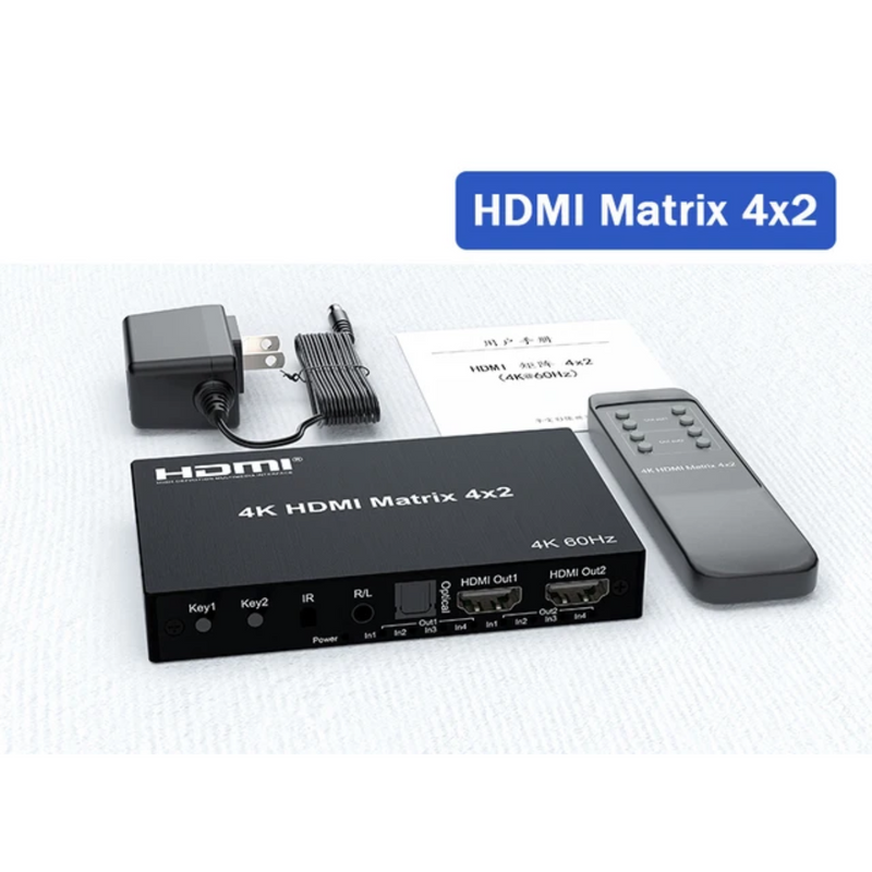 Matrix HDMI 4x2 Ultra HD 2.0 4K 18Gbps Profissional Ativo Conex