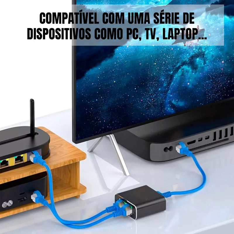 Switch Rede 1X2 Com Fonte 100/1000MPBS Conex