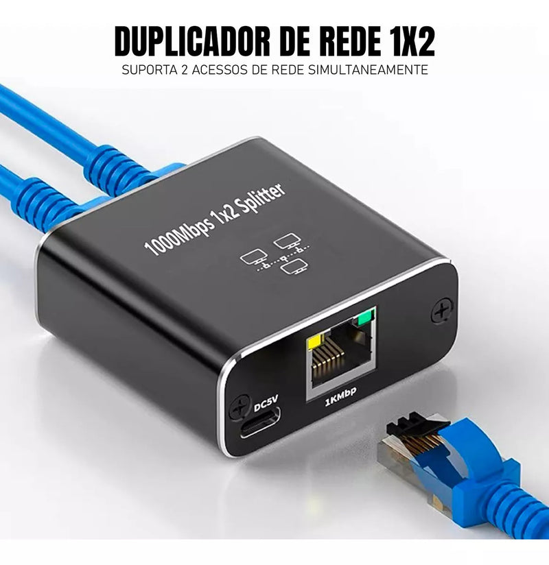 Switch Rede 1X2 Com Fonte 100/1000MPBS Conex