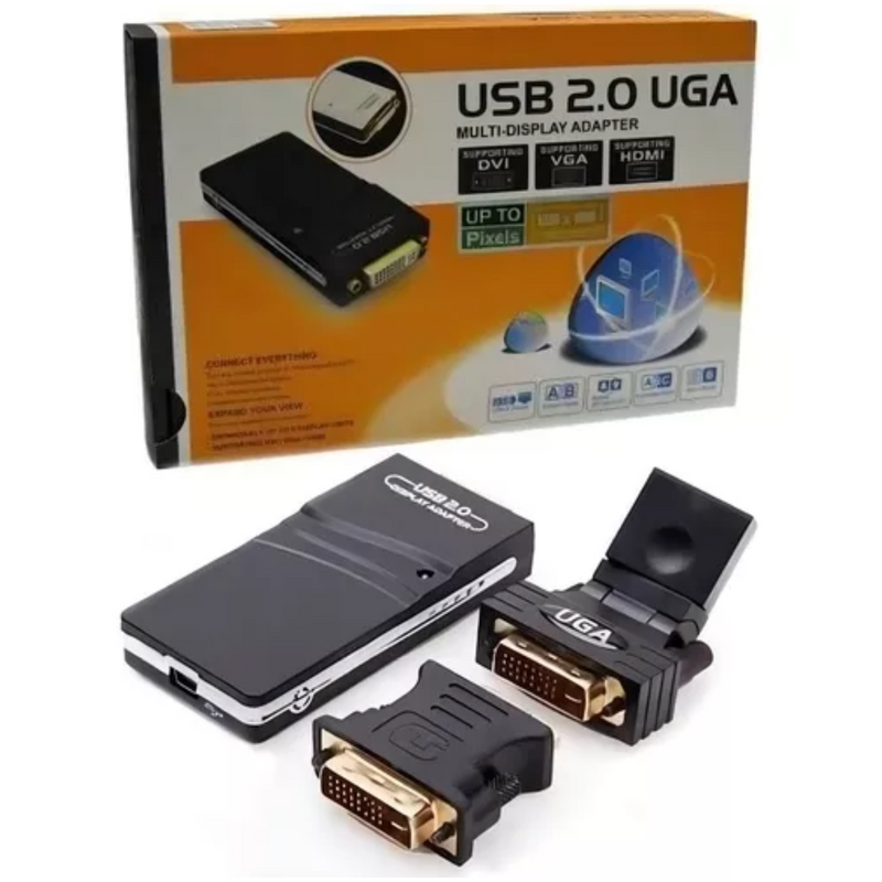 Adaptador Usb Uga Multidisplay Monitor Projetor Dvi Vga Hdmi