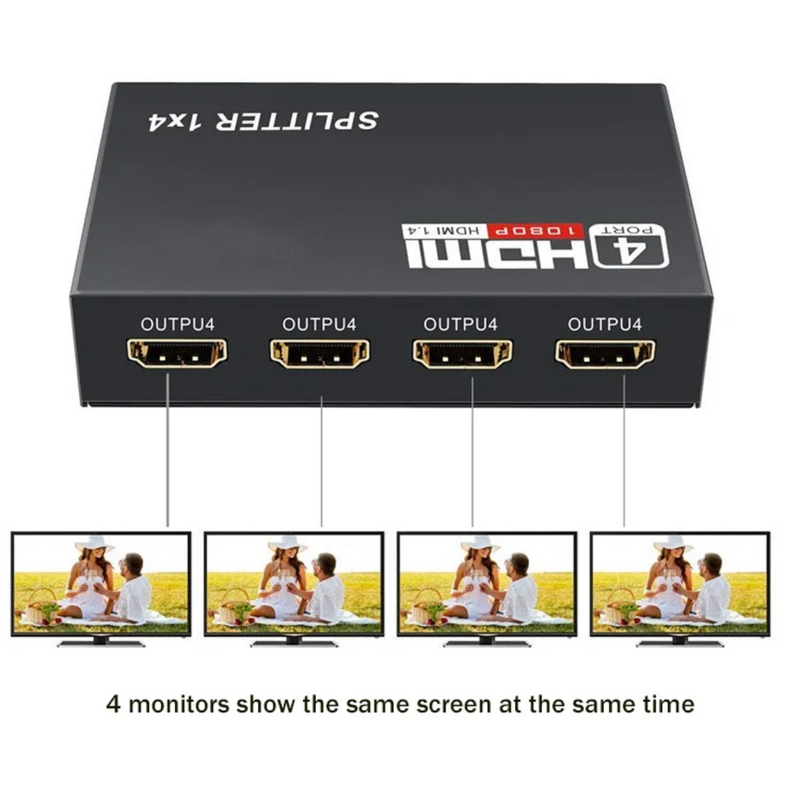 Divisor Splitter HDMI 1x4 versão 1.4  full hd 3d 1080p Frete grátis