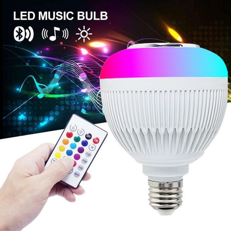 Lâmpada de Led musical Bluetooth e Controle Rgb 12W 110/220v - Frete grátis