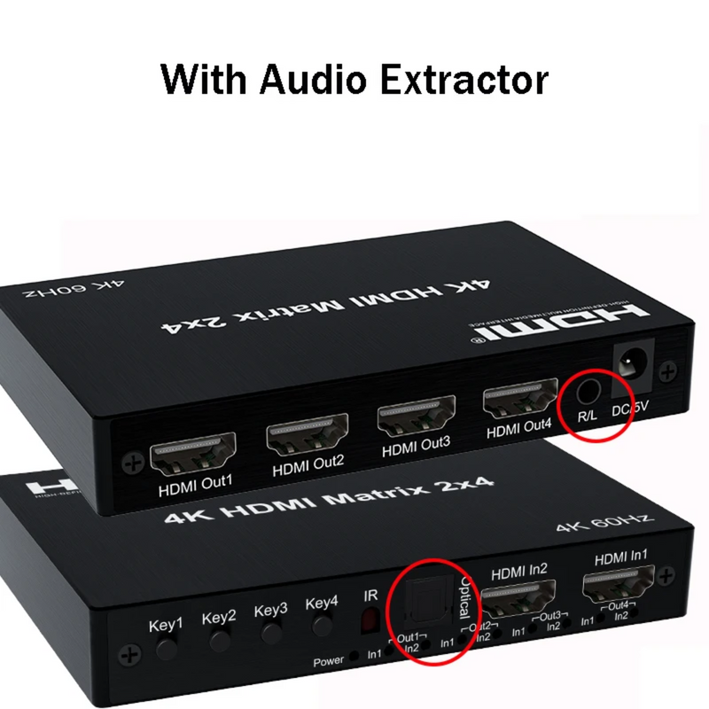 Matrix HDMI 2x4 Ultra HD 2.0 4K 6Gbps Profissional Ativo Conex