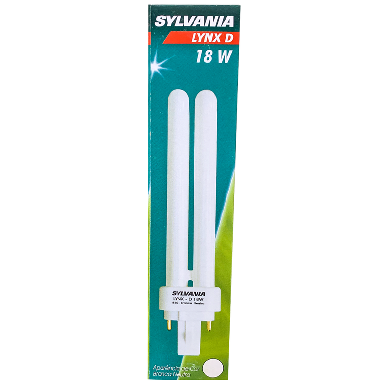 Lâmpada Eletrônica Compacta Lynx G24-D 2 pinos 18W 4000K Sylvania