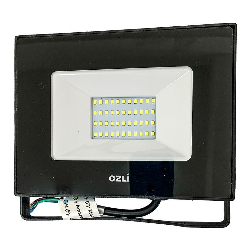 Led Refletor Slim 30W Ip65 6500K Preto Branco Frio Bivolt