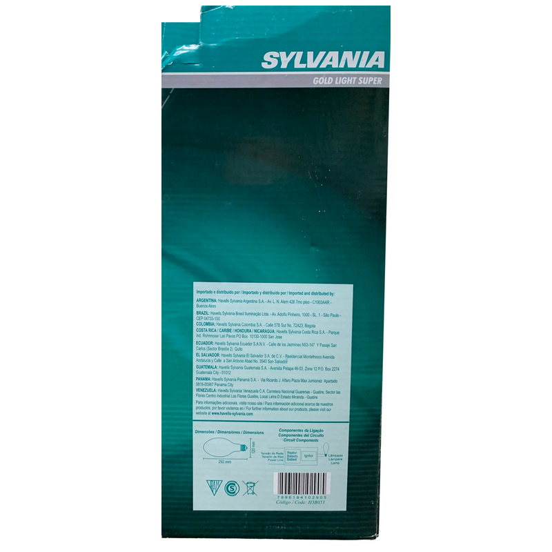 Lâmpadas HID Ovoide Sódio 400W 2000k KIT 05 Sylvania