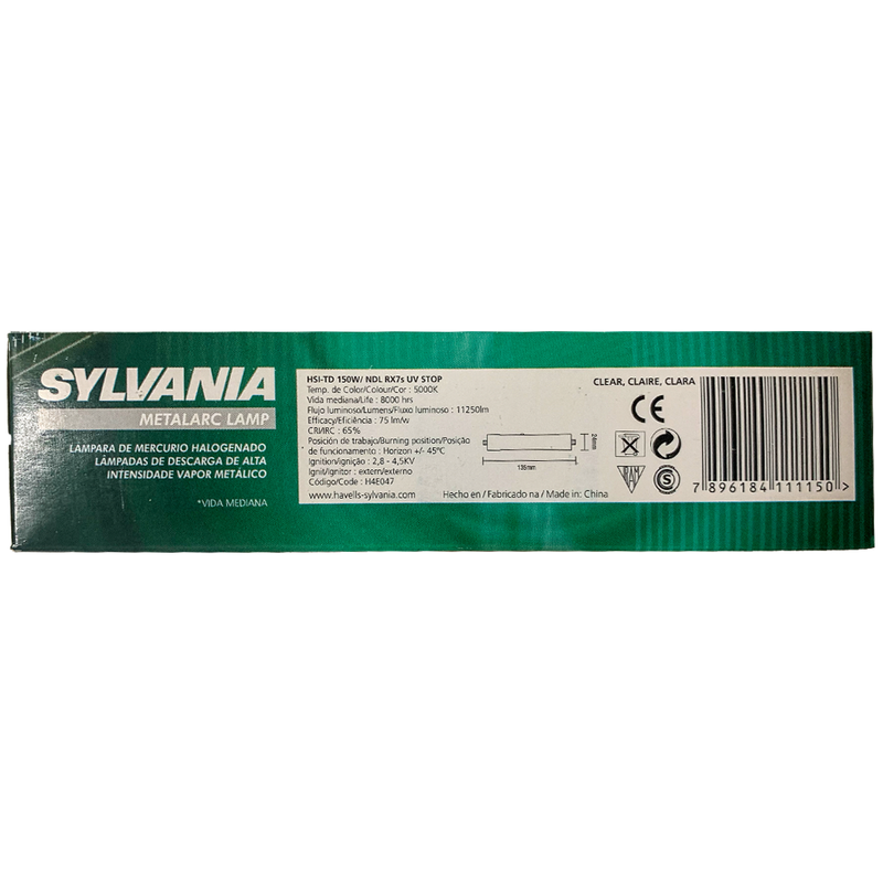 Lâmpada  Metalico Hsi Td 150W 5000K KIT 05  Sylvania