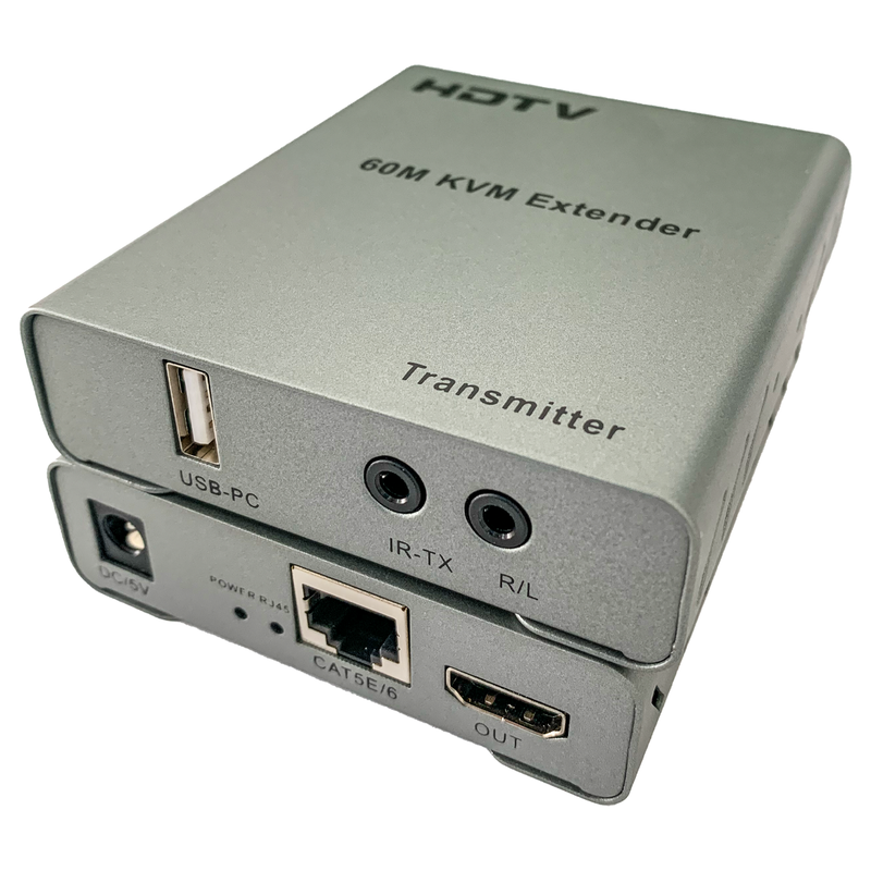 Extensor HDMI KVM por cabo Ethernet Cat5/6 Até 60m Porta Usb