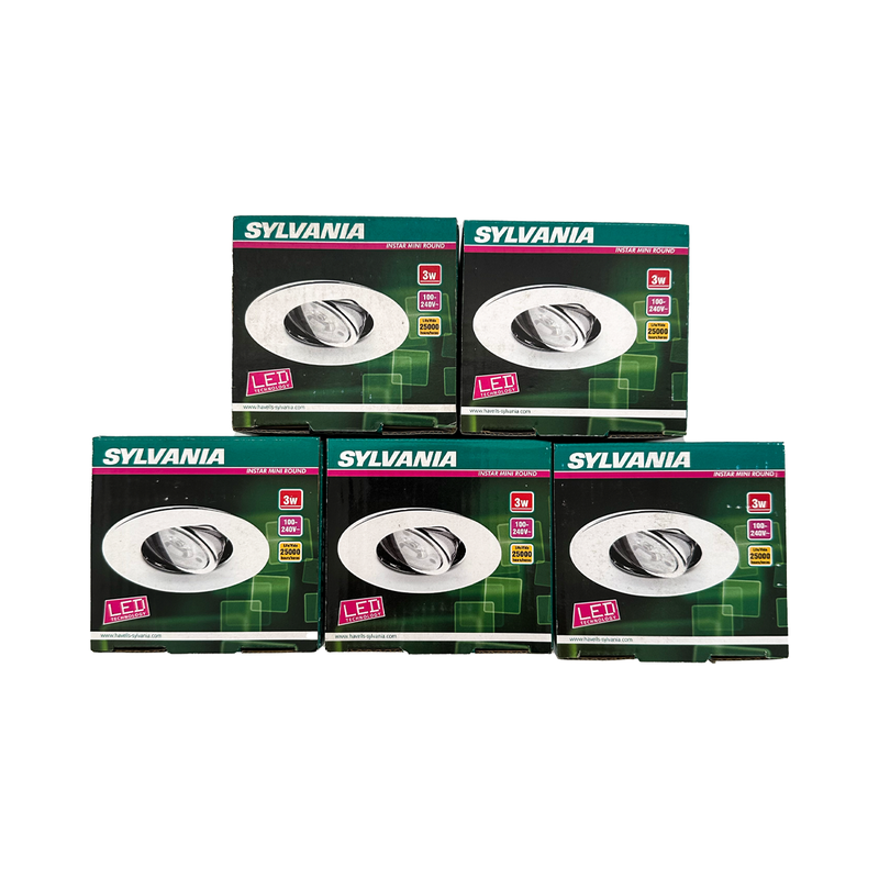 Luminárias De Embutir Instar Mini Circular 3W 4000K kit com 5 Sylvania