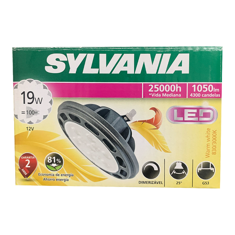 Refletor Led Ar111 19W 12V 3000K Sylvania