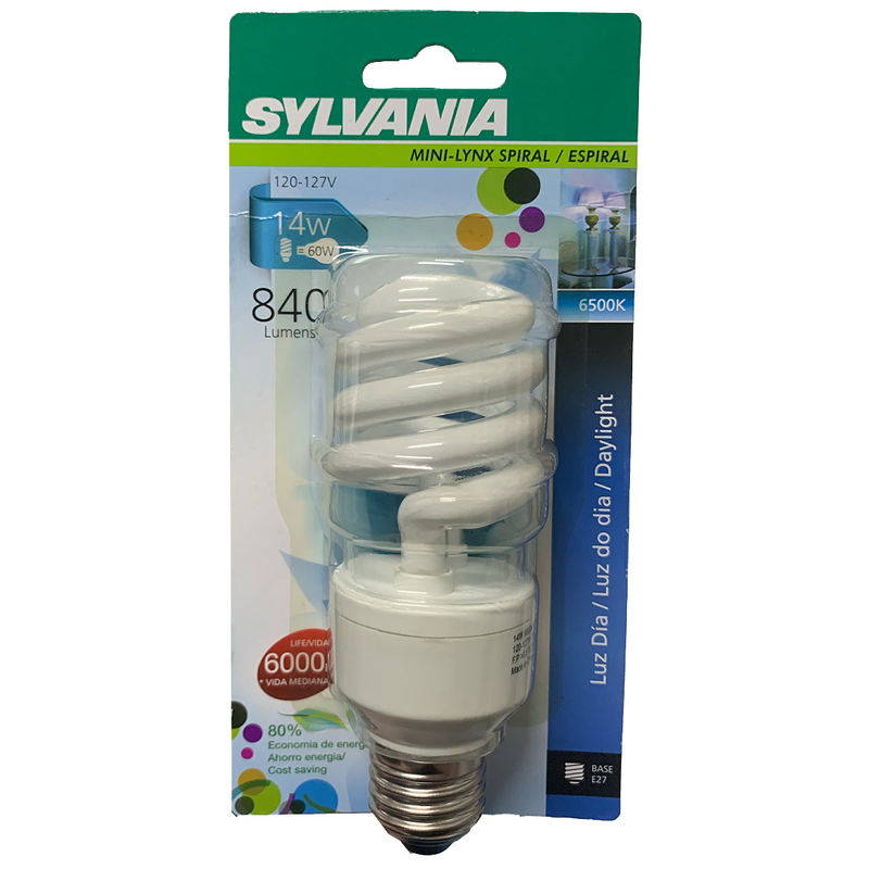 Lâmpada Eletrônica Espiral 14W 127V 6400K Sylvania