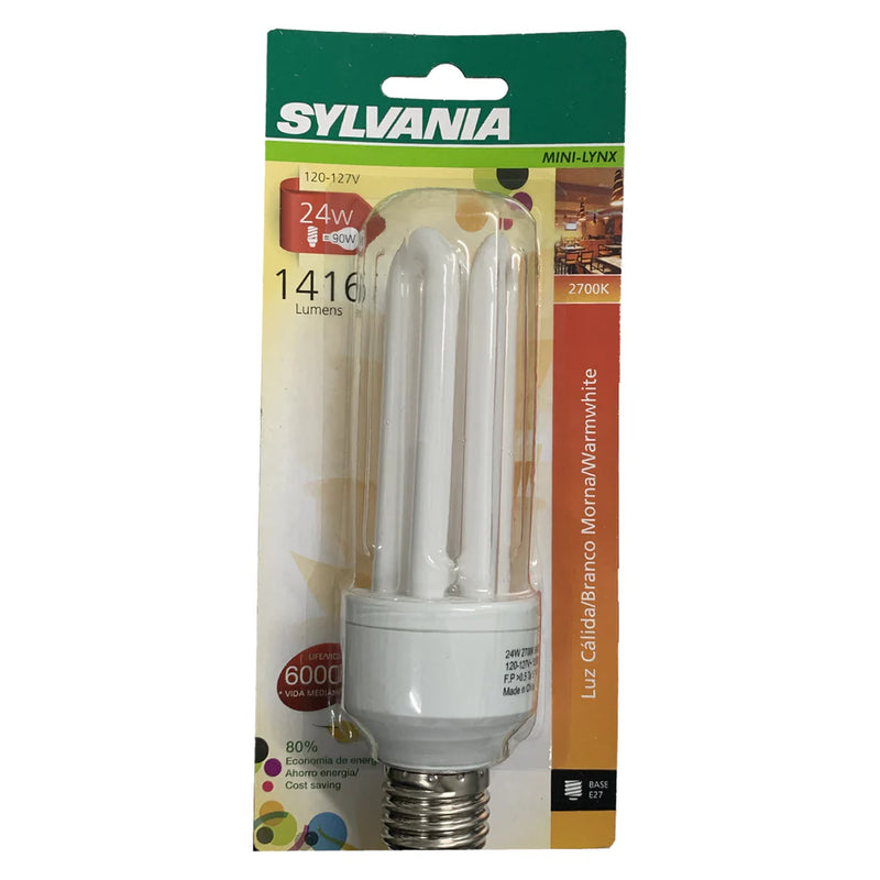 KIT 05 Lâmpadas Eletrônica M Lynx 24W 2700K 220V Tripla Sylvania