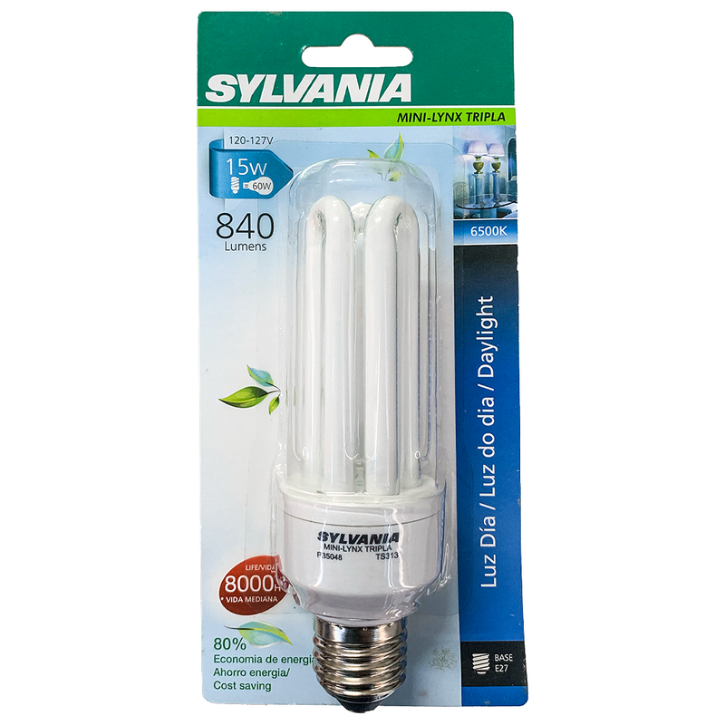 Lâmpada Eletrônica Tripla 15W 127V 6500K Sylvania