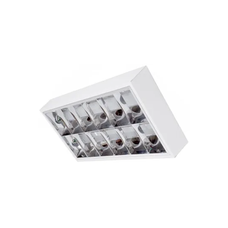 Luminárias Comercial De Sobrepor C/ Aleta Em Alumínio Branca P/ 2XT8/T10 De 60Cm G13 Sylvania