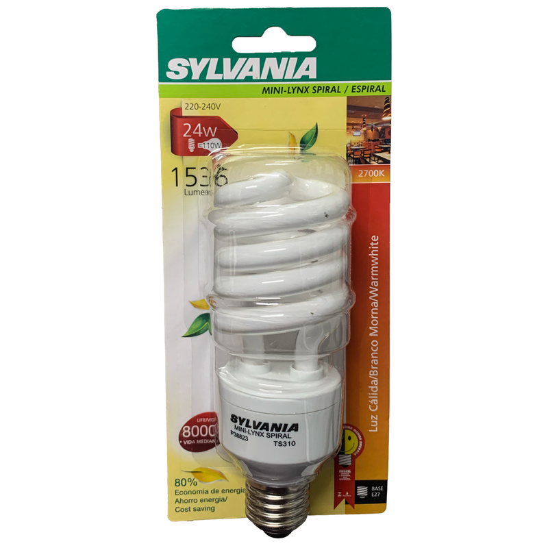 Lâmpada Eletrônica Mini Linx Espiral 24W 220V 2700K Sylvania