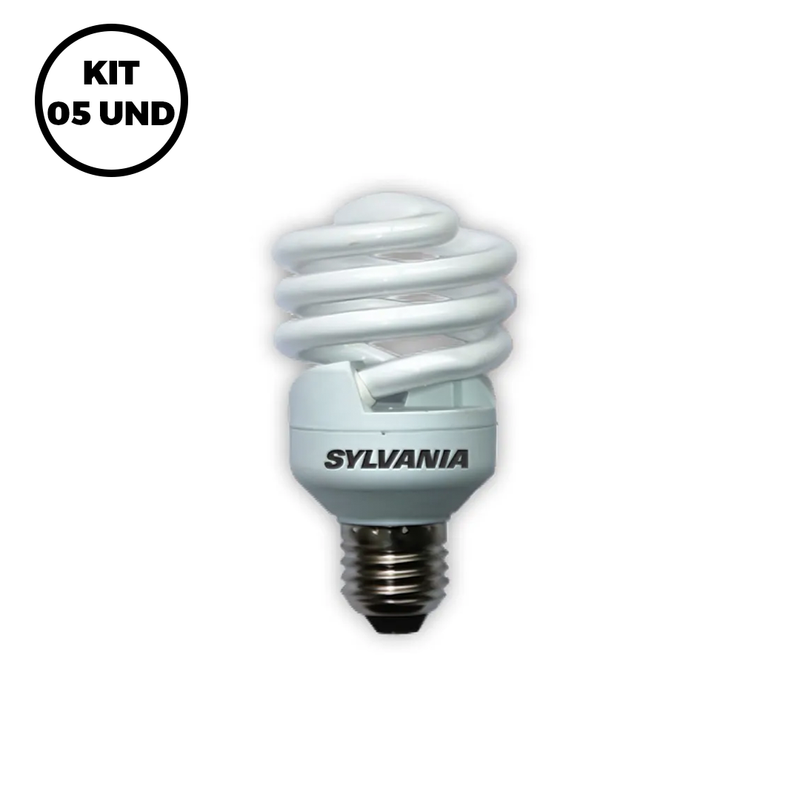 KIT 05 Lâmpadas Eletrônica Espiral 11W 6500K 220V Sylvania