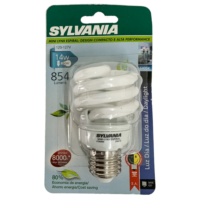 KIT 05 Lâmpadas Eletrônica Espiral 14W 127V 6400K Sylvania