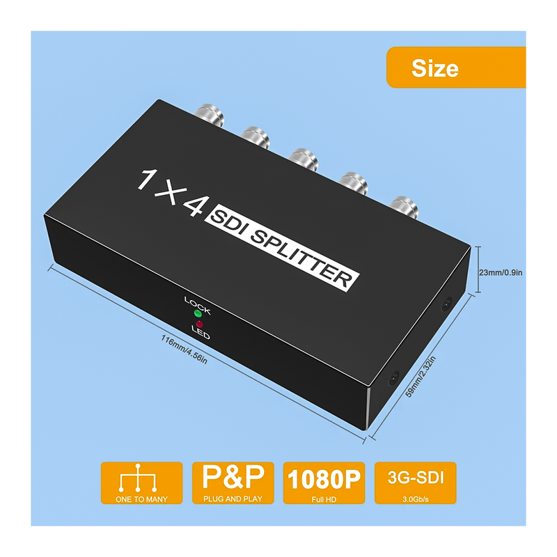 Divisor Sdi 1x4 Repetidor Splitter Sd-sdi 3g Sdi Hd Sdi Conex