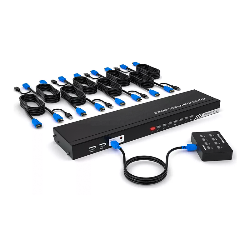 Switch KVM HDMI 8 Portas 4K Com Cabos Conex